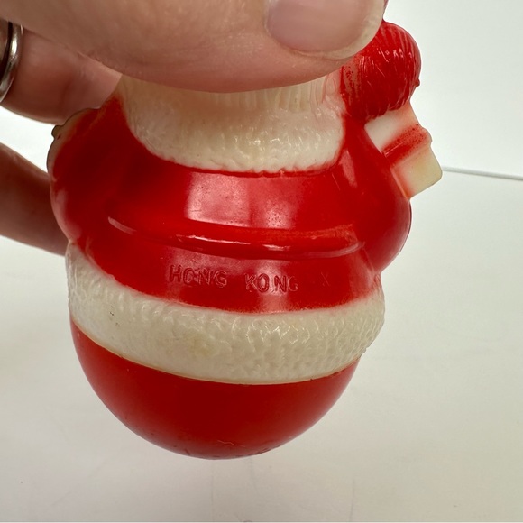 Vintage Plastic Santa Roly Poly Small Made in Hong Kong - Picture 8 of 8